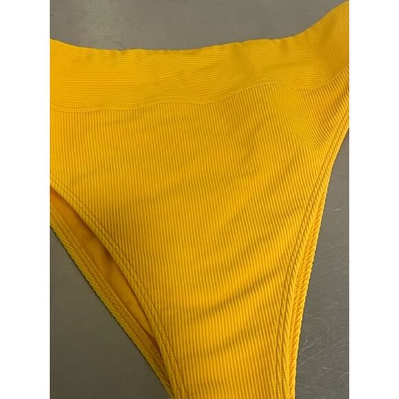 Abercrombie & Fitch Bikini Yellow Lemon Print High Waist Swimsuit Sz L - Picture 11 of 15